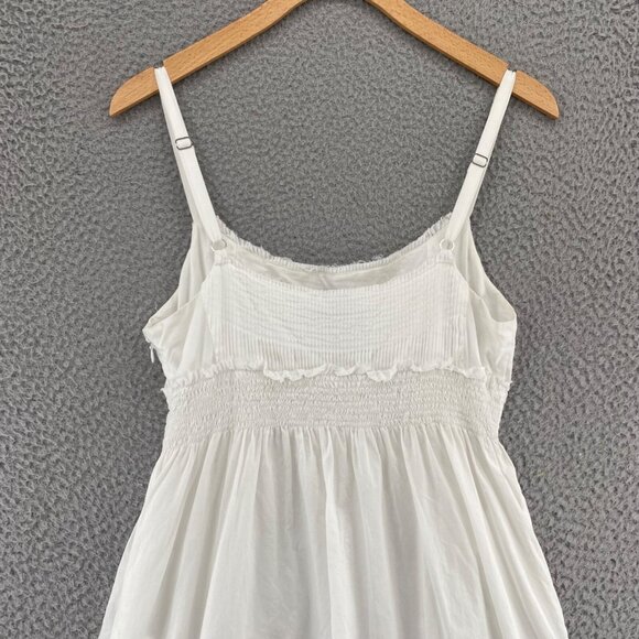 Guess Dress Womens 5 White Sundress Smocked Waist Pleated Mini Spaghetti Straps - Picture 4 of 12